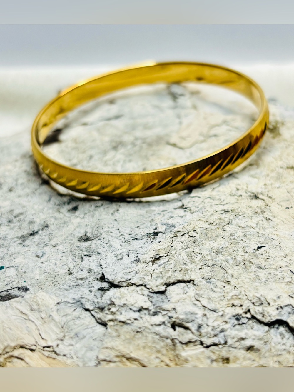Monet Gold-tone Etched Bangle Bracelet